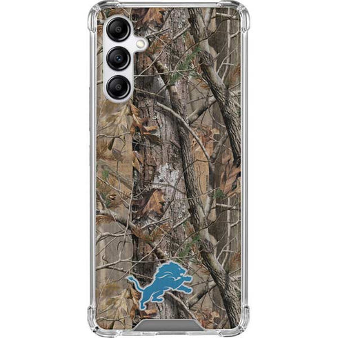 NFL Detroit Lions Realtree AP Camo Galaxy A14 5G Clear Case