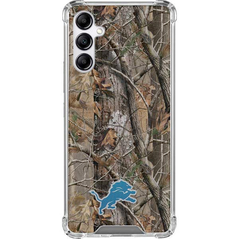NFL Detroit Lions Realtree AP Camo Galaxy A15 5G Clear Case