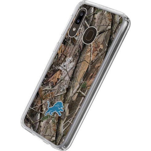 NFL Detroit Lions Realtree AP Camo Galaxy A20 Clear Case