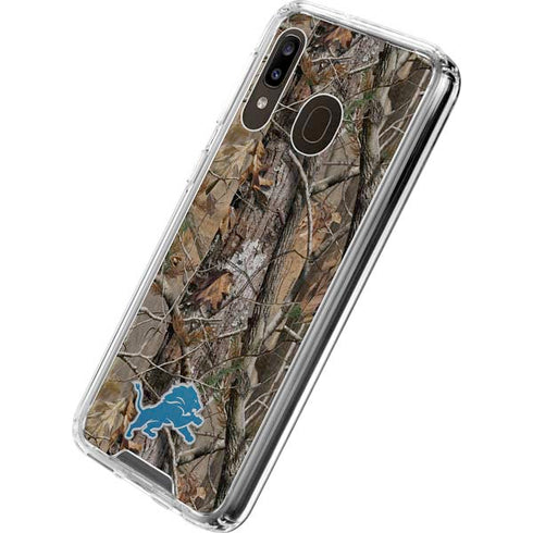 NFL Detroit Lions Realtree AP Camo Galaxy A30 Clear Case