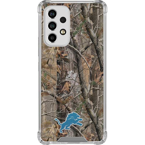 NFL Detroit Lions Realtree AP Camo Galaxy A33 5G Clear Case