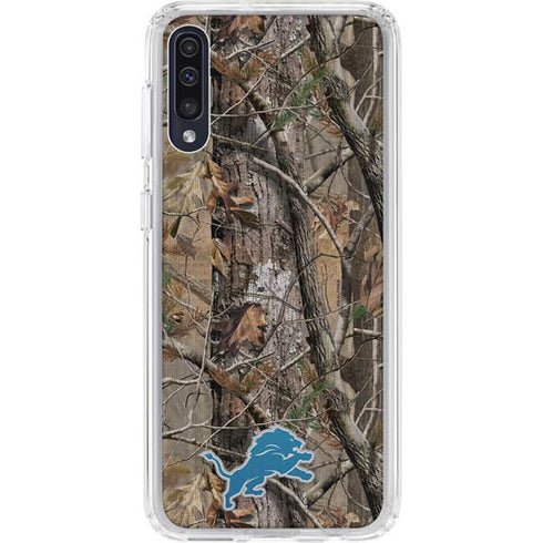 NFL Detroit Lions Realtree AP Camo Galaxy A50 Clear Case