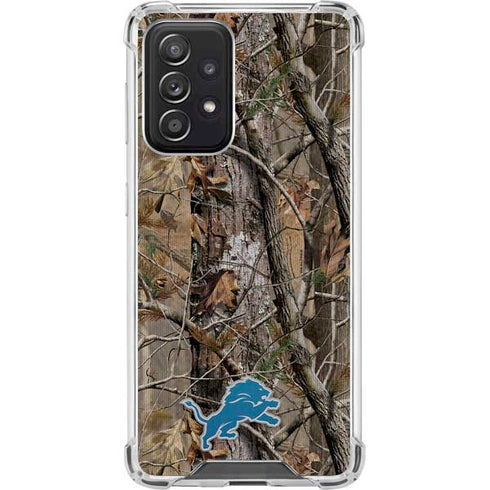 NFL Detroit Lions Realtree AP Camo Galaxy A52 5G Clear Case