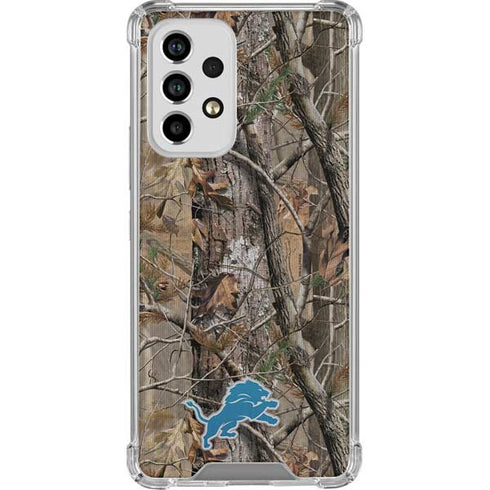 NFL Detroit Lions Realtree AP Camo Galaxy A53 5G Clear Case