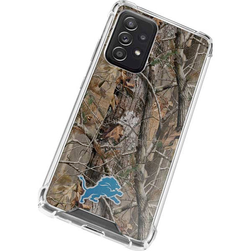 NFL Detroit Lions Realtree AP Camo Galaxy A72 5G Clear Case