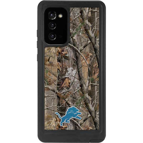 NFL Detroit Lions Realtree AP Camo Galaxy Note20 5G Waterproof Case