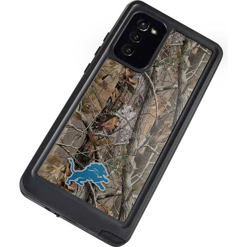 NFL Detroit Lions Realtree AP Camo Galaxy Note20 5G Waterproof Case