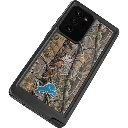 NFL Detroit Lions Realtree AP Camo Galaxy Note20 Ultra 5G Waterproof Case