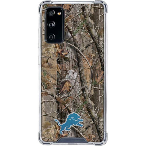 NFL Detroit Lions Realtree AP Camo Galaxy S20 FE Clear Case