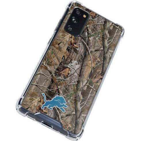 NFL Detroit Lions Realtree AP Camo Galaxy S20 FE Clear Case