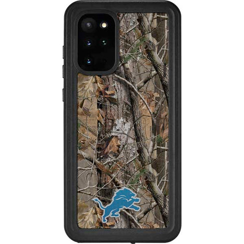 NFL Detroit Lions Realtree AP Camo Galaxy S20 Plus Waterproof Case
