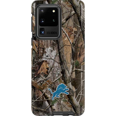 NFL Detroit Lions Realtree AP Camo Galaxy S20 Ultra 5G Pro Case