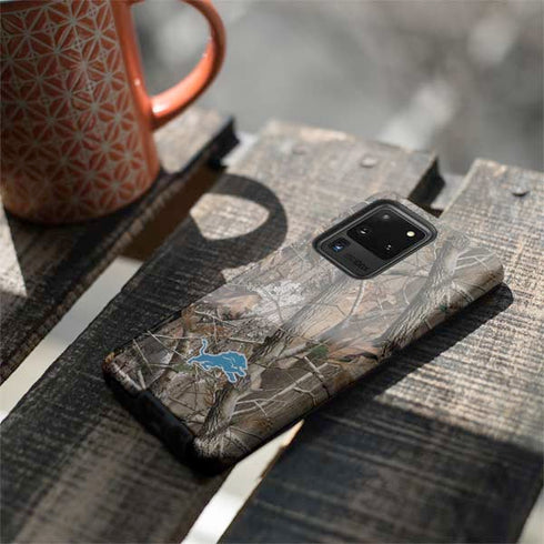 NFL Detroit Lions Realtree AP Camo Galaxy S20 Ultra 5G Pro Case
