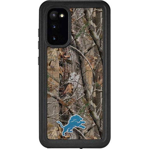 NFL Detroit Lions Realtree AP Camo Galaxy S20 Waterproof Case