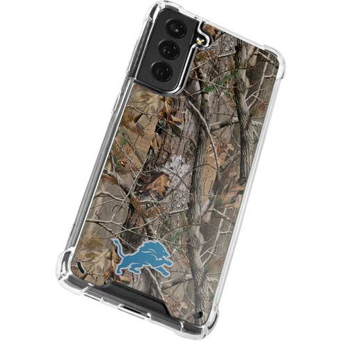 NFL Detroit Lions Realtree AP Camo Galaxy S21 5G Clear Case