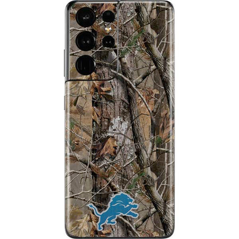 NFL Detroit Lions Realtree AP Camo Galaxy S21 Ultra 5G Skin