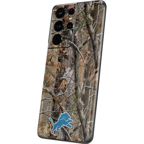 NFL Detroit Lions Realtree AP Camo Galaxy S21 Ultra 5G Skin