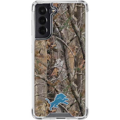 NFL Detroit Lions Realtree AP Camo Galaxy S22 Clear Case