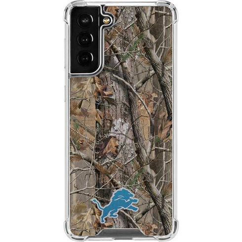 NFL Detroit Lions Realtree AP Camo Galaxy S22 Plus Clear Case