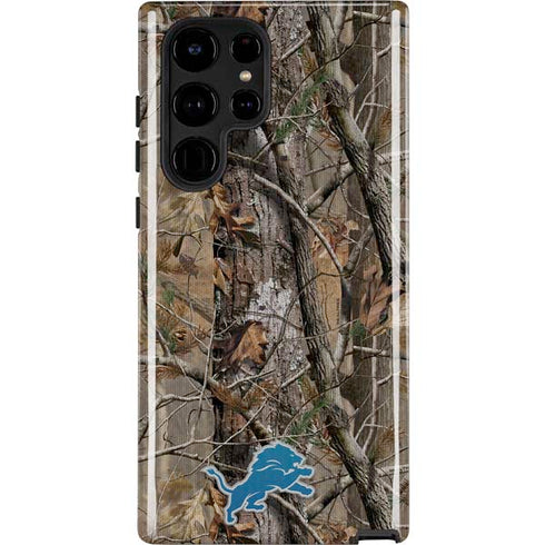 NFL Detroit Lions Realtree AP Camo Galaxy S22 Ultra Pro Case