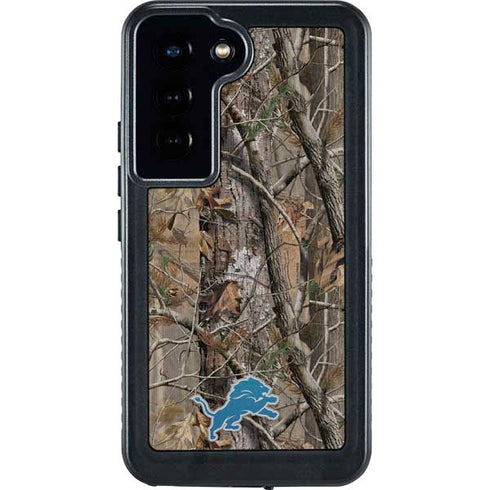 NFL Detroit Lions Realtree AP Camo Galaxy S23 Waterproof Case