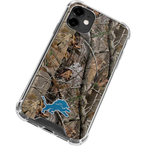 NFL Detroit Lions Realtree AP Camo iPhone 12 Clear Case