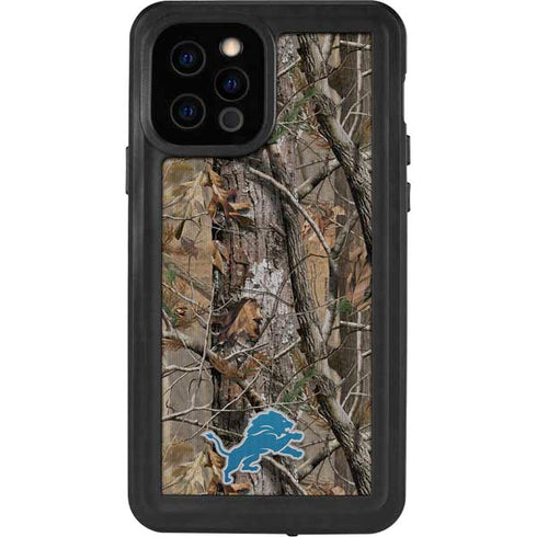 NFL Detroit Lions Realtree AP Camo iPhone 12 Pro Waterproof Case