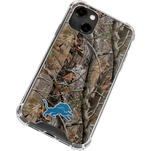 NFL Detroit Lions Realtree AP Camo iPhone 13 Clear Case