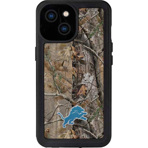 NFL Detroit Lions Realtree AP Camo iPhone 13 Mini Waterproof Case