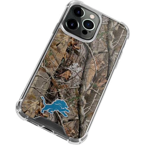 NFL Detroit Lions Realtree AP Camo iPhone 13 Pro Clear Case