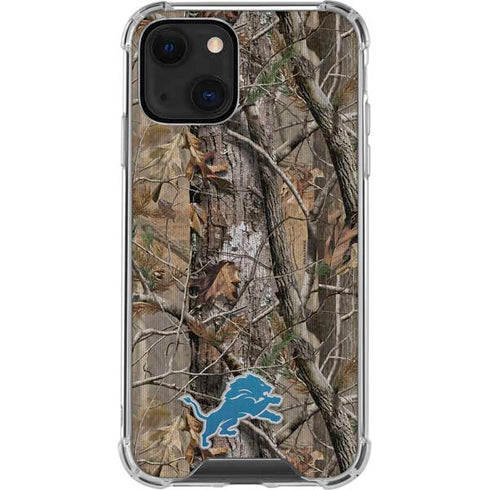 NFL Detroit Lions Realtree AP Camo iPhone 14 Clear Case