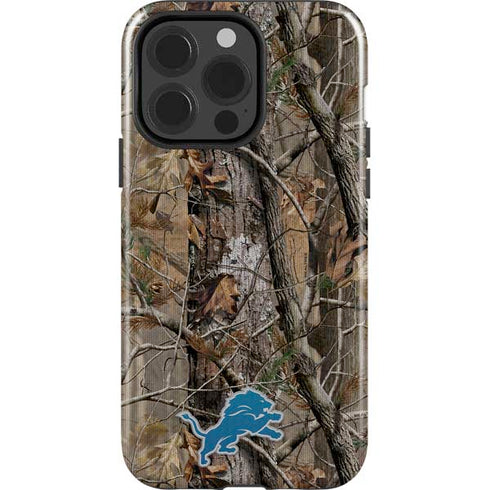 NFL Detroit Lions Realtree AP Camo iPhone 15 Pro Impact Case