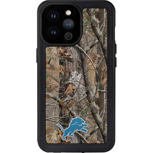 NFL Detroit Lions Realtree AP Camo iPhone 14 Pro Max Waterproof Case