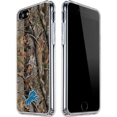 NFL Detroit Lions Realtree AP Camo iPhone SE (2nd & 3rd Gen) Clear Case