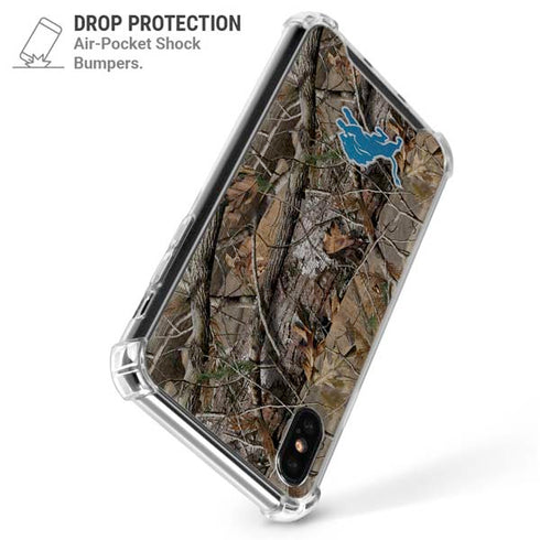 NFL Detroit Lions Realtree AP Camo iPhone XS Max Clear Case