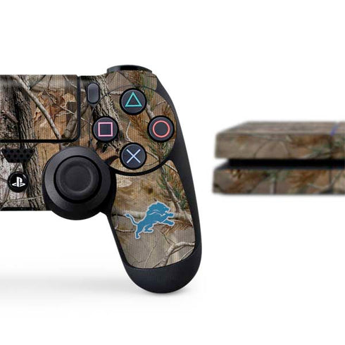 NFL Detroit Lions Realtree AP Camo PS4 Console and Controller Bundle Skin