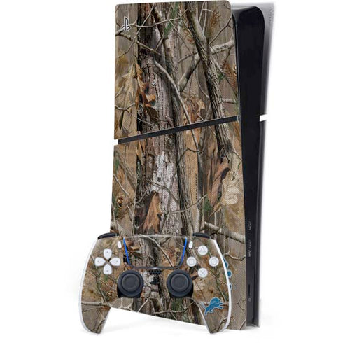 NFL Detroit Lions Realtree AP Camo PS5 Slim Digital Edition Console Skin