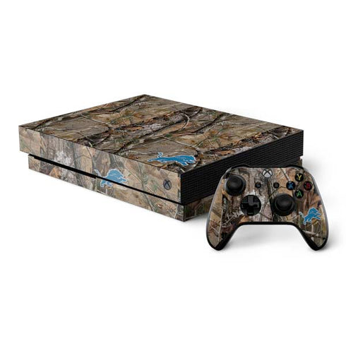 NFL Detroit Lions Realtree AP Camo Xbox One X Bundle Skin