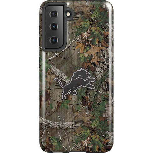 NFL Detroit Lions Realtree Xtra Green Camo Galaxy S21 5G Pro Case
