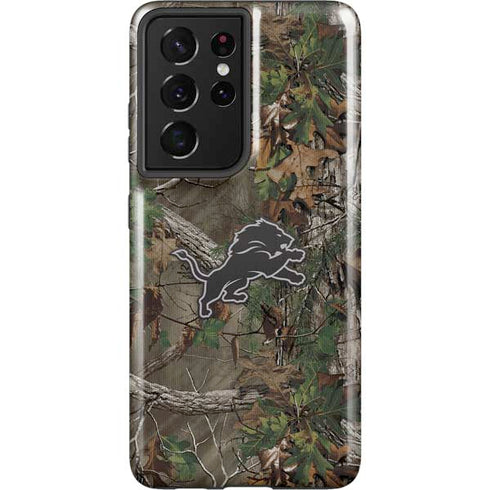 NFL Detroit Lions Realtree Xtra Green Camo Galaxy S21 Ultra 5G Pro Case