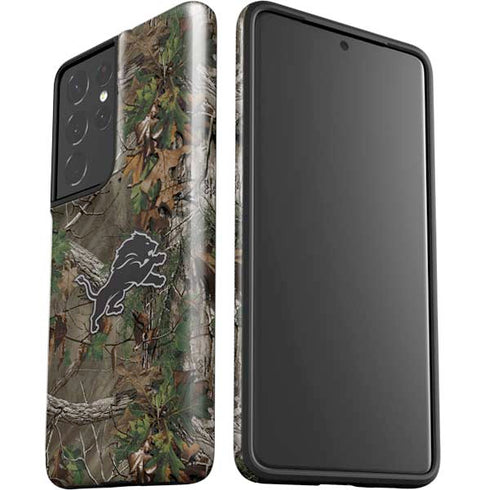 NFL Detroit Lions Realtree Xtra Green Camo Galaxy S21 Ultra 5G Pro Case