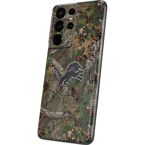 NFL Detroit Lions Realtree Xtra Green Camo Galaxy S21 Ultra 5G Skin