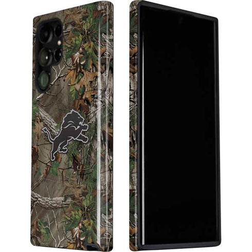 NFL Detroit Lions Realtree Xtra Green Camo Galaxy S22 Ultra Pro Case