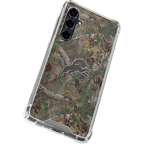 NFL Detroit Lions Realtree Xtra Green Camo Galaxy S23 FE Clear Case