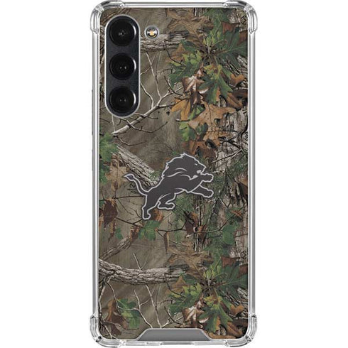 NFL Detroit Lions Realtree Xtra Green Camo Galaxy S23 Plus Clear Case