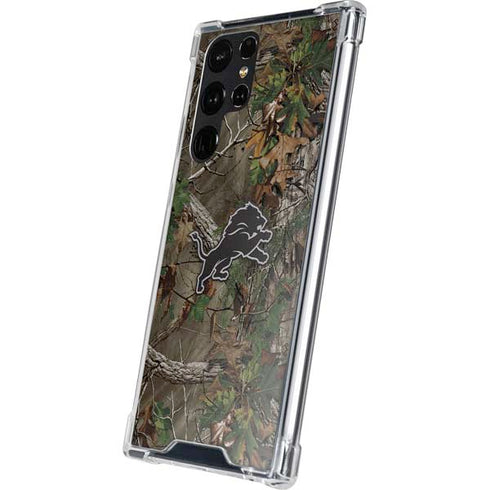 NFL Detroit Lions Realtree Xtra Green Camo Galaxy S24 Ultra Clear Case