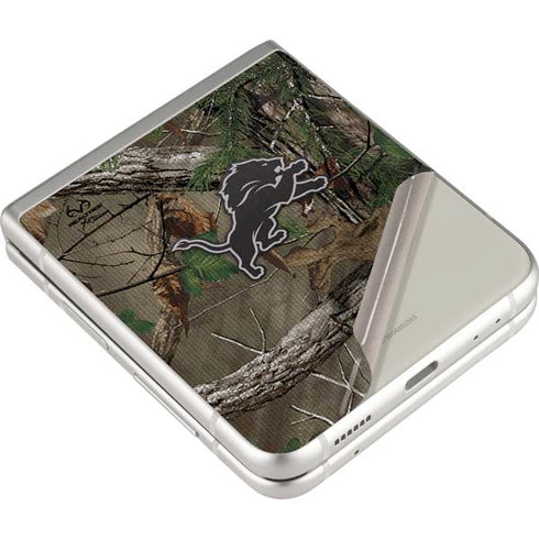 NFL Detroit Lions Realtree Xtra Green Camo Galaxy Z Flip3 5G Skin