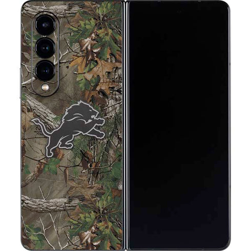 NFL Detroit Lions Realtree Xtra Green Camo Galaxy Z Fold4 5G Skin