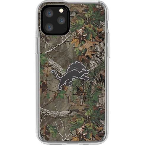 NFL Detroit Lions Realtree Xtra Green Camo iPhone 11 Pro Clear Case