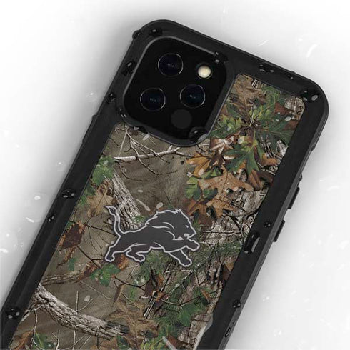 NFL Detroit Lions Realtree Xtra Green Camo iPhone 12 Pro Waterproof Case